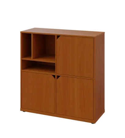 KU3-10DN3 L skříňka 3-dvéřová, niky, 1054x1022x400 mm, provedení levé, třešeň šumavská