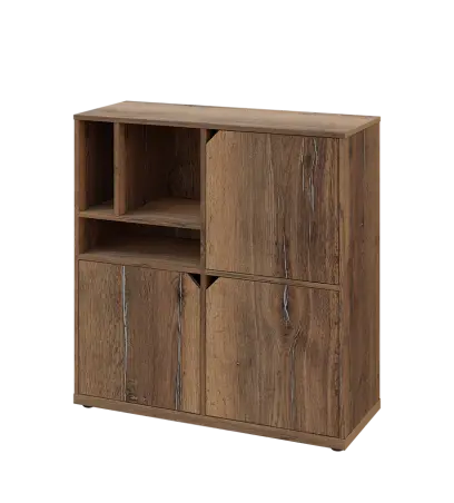 KU3-10DN3 L skříňka 3-dvéřová, niky, 1054x1022x400 mm, provedení levé, dub halifax cínový