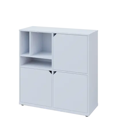 KU3-10DN3 L skříňka 3-dvéřová, niky, 1054x1022x400 mm, provedení levé, bílá sněžná