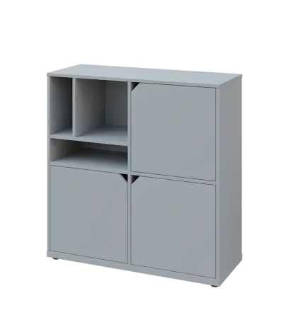 KU3-10DN3 L skříňka 3-dvéřová, niky, 1054x1022x400 mm, provedení levé, šedá