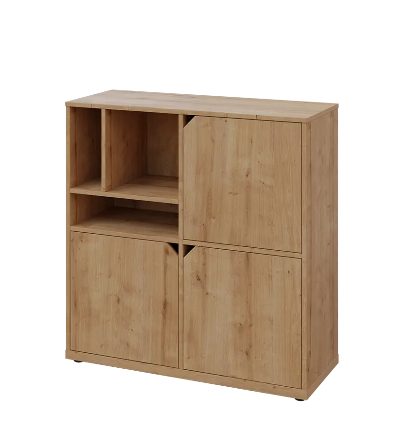 KU3-10DN3 L skříňka 3-dvéřová, niky, 1054x1022x400 mm, provedení levé, dub lite