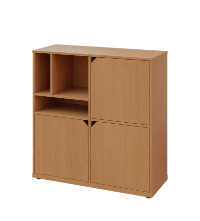 KU3-10DN3 L skříňka 3-dvéřová, niky, 1054x1022x400 mm, provedení levé, buk Royal