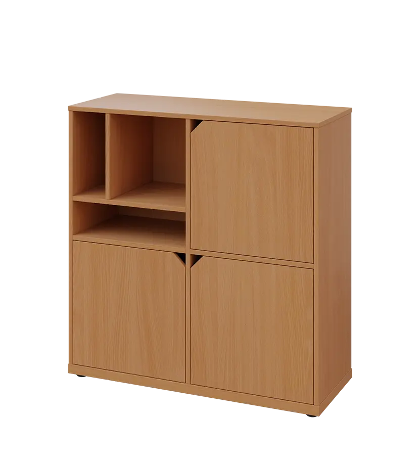 KU3-10DN3 L skříňka 3-dvéřová, niky, 1054x1022x400 mm, provedení levé, buk Royal