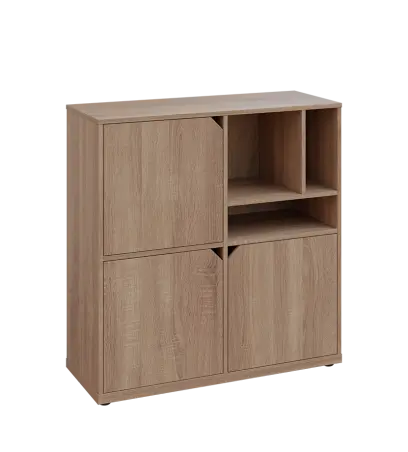 KU3-10DN3 P skříňka 3-dvéřová, niky, 1054x1022x400 mm, provedení pravé, dub bardolino