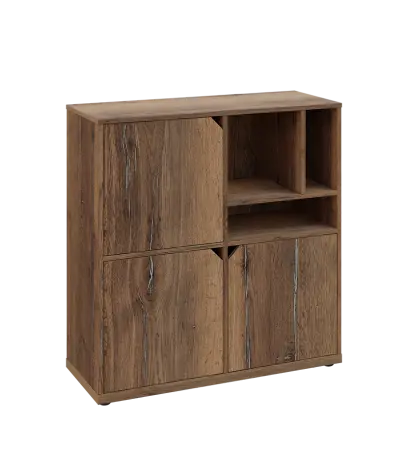 KU3-10DN3 P skříňka 3-dvéřová, niky, 1054x1022x400 mm, provedení pravé, dub halifax cínový