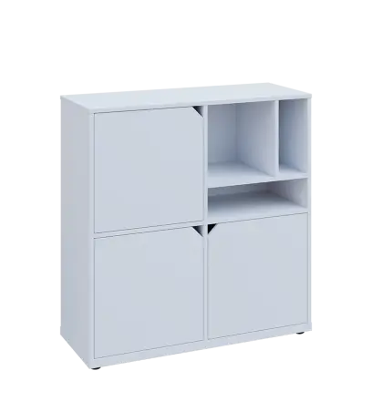 KU3-10DN3 P skříňka 3-dvéřová, niky, 1054x1022x400 mm, provedení pravé, bílá sněžná