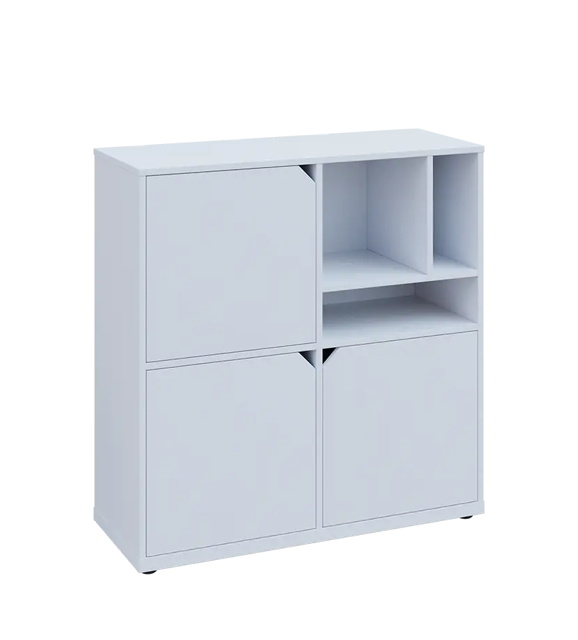 KU3-10DN3 P skříňka 3-dvéřová, niky, 1054x1022x400 mm, provedení pravé, bílá sněžná