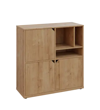 KU3-10DN3 P skříňka 3-dvéřová, niky, 1054x1022x400 mm, provedení pravé, dub lite