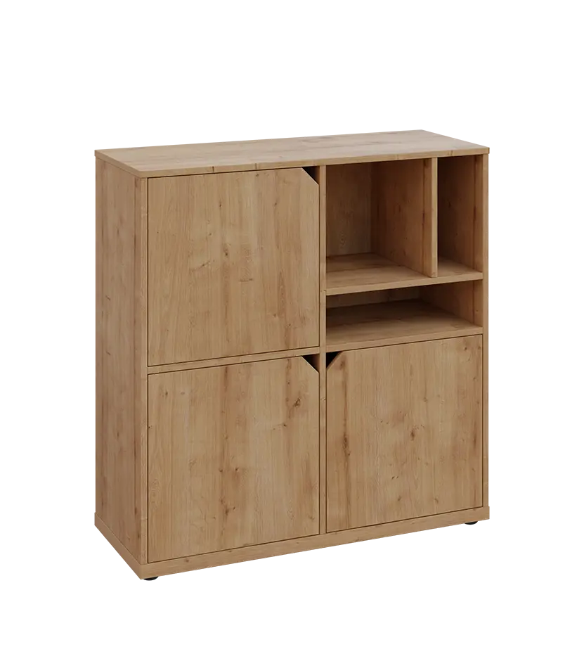 KU3-10DN3 P skříňka 3-dvéřová, niky, 1054x1022x400 mm, provedení pravé, dub lite