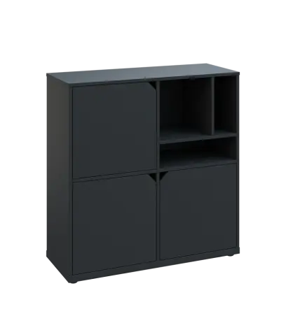 KU3-10DN3 P skříňka 3-dvéřová, niky, 1054x1022x400 mm, provedení pravé, antracit