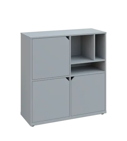 KU3-10DN3 P skříňka 3-dvéřová, niky, 1054x1022x400 mm, provedení pravé, šedá