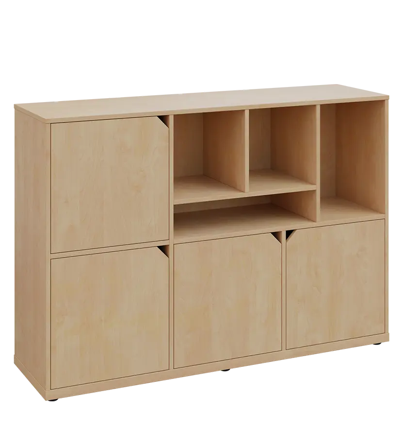 KU3-15DN4 P skříňka 4-dvéřová, niky, 1054x1522x400 mm, provedení pravé, bříza irská