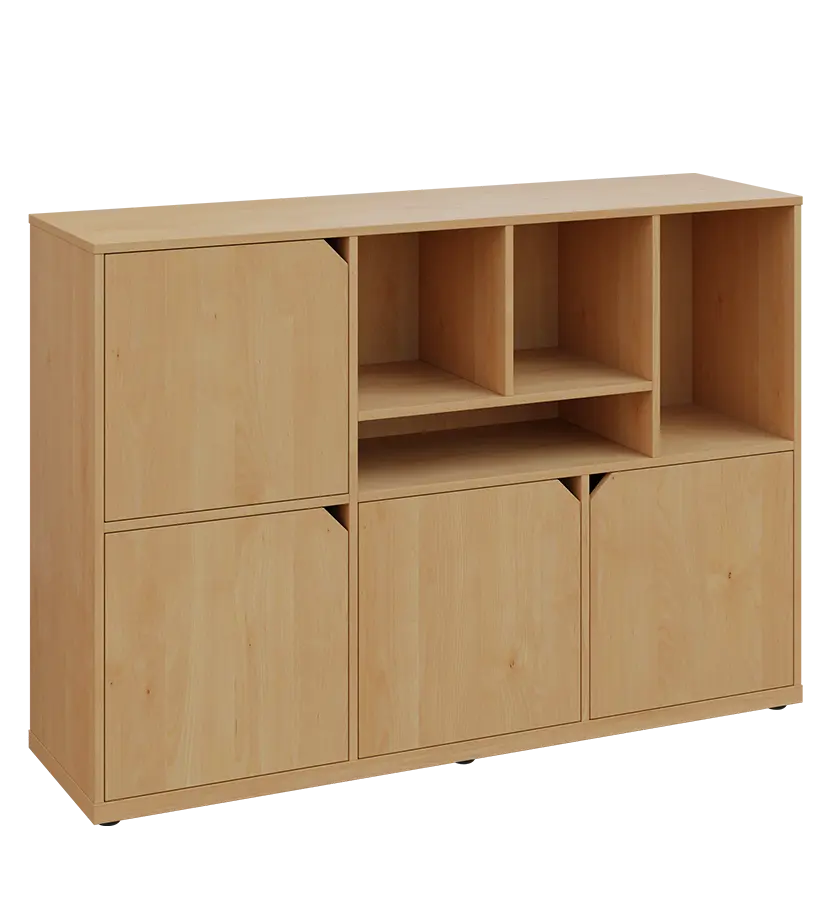 KU3-15DN4 P skříňka 4-dvéřová, niky, 1054x1522x400 mm, provedení pravé, javor horský