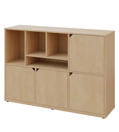 KU3-15DN4 L skříňka 4-dvéřová, niky, 1054x1522x400 mm, provedení levé, bříza irská