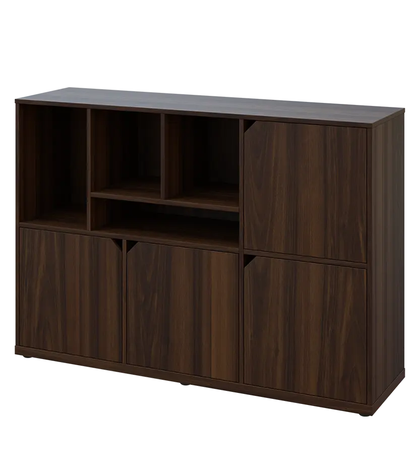 KU3-15DN4 L skříňka 4-dvéřová, niky, 1054x1522x400 mm, provedení levé, ořech královský