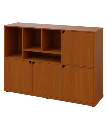 KU3-15DN4 L skříňka 4-dvéřová, niky, 1054x1522x400 mm, provedení levé, třešeň šumavská