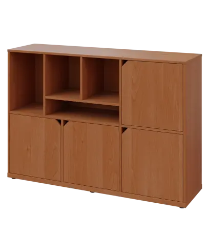 KU3-15DN4 L skříňka 4-dvéřová, niky, 1054x1522x400 mm, provedení levé, olše jantar