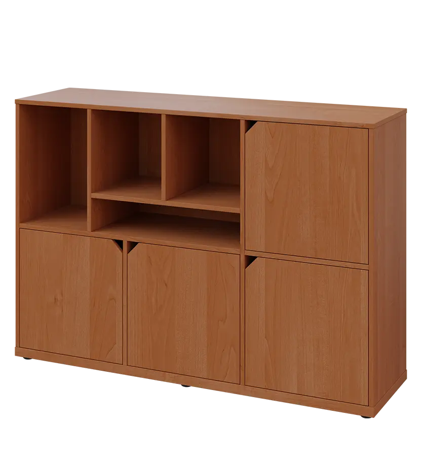 KU3-15DN4 L skříňka 4-dvéřová, niky, 1054x1522x400 mm, provedení levé, olše jantar