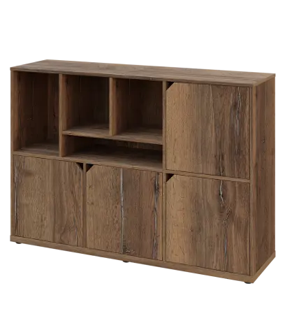 KU3-15DN4 L skříňka 4-dvéřová, niky, 1054x1522x400 mm, provedení levé, dub halifax cínový