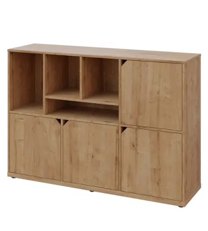 KU3-15DN4 L skříňka 4-dvéřová, niky, 1054x1522x400 mm, provedení levé, dub lite