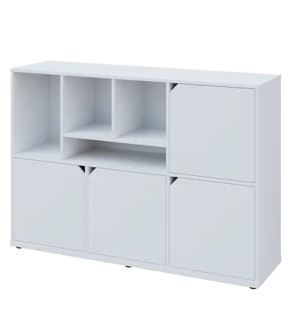 KU3-15DN4 L skříňka 4-dvéřová, niky, 1054x1522x400 mm, provedení levé, bílá