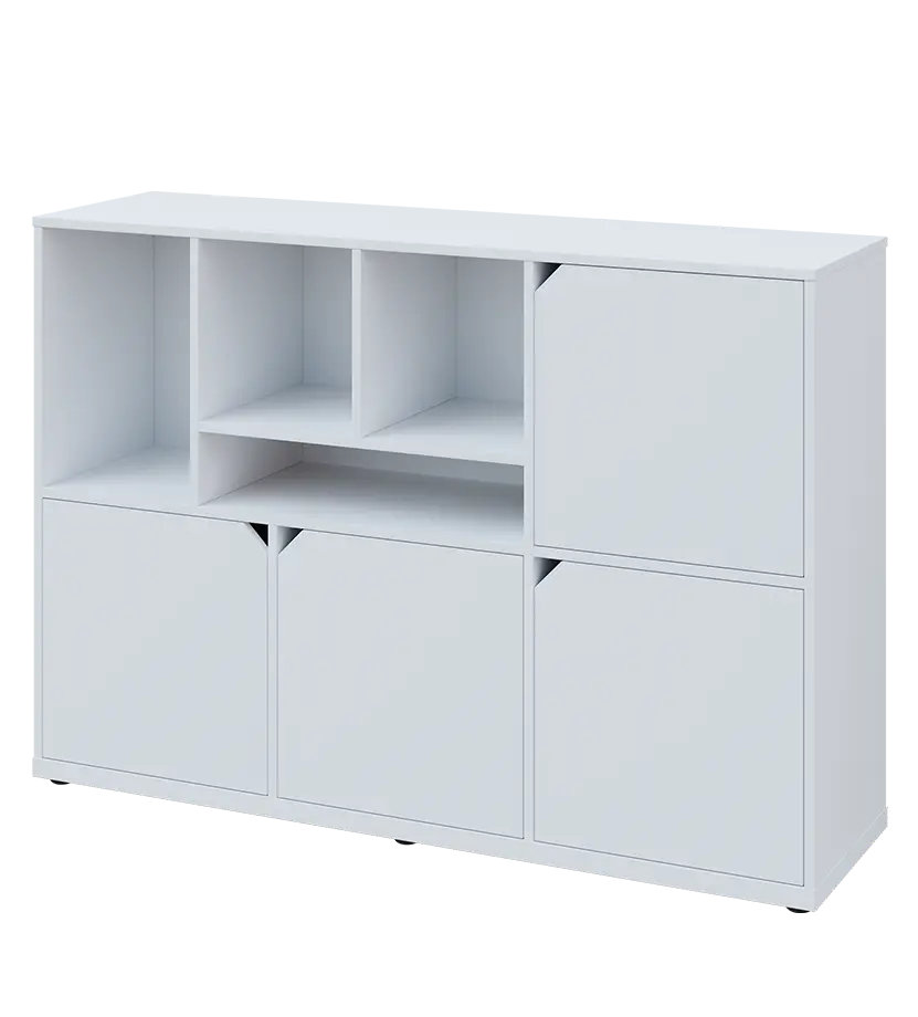 KU3-15DN4 L skříňka 4-dvéřová, niky, 1054x1522x400 mm, provedení levé, bílá