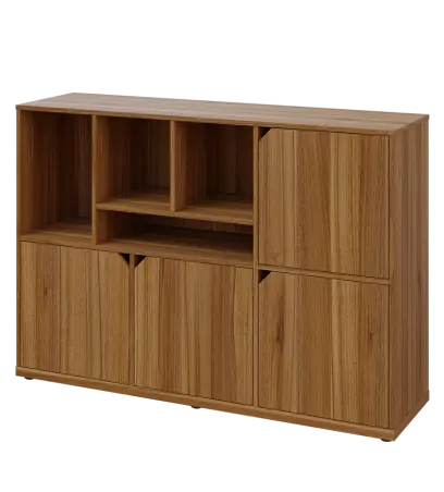 KU3-15DN4 L skříňka 4-dvéřová, niky, 1054x1522x400 mm, provedení levé, ořech světlý