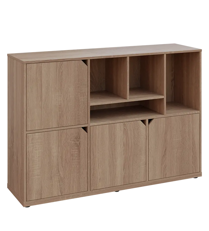 KU3-15DN4 P skříňka 4-dvéřová, niky, 1054x1522x400 mm, provedení pravé, dub bardolino