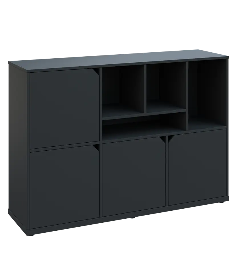 KU3-15DN4 P skříňka 4-dvéřová, niky, 1054x1522x400 mm, provedení pravé, antracit