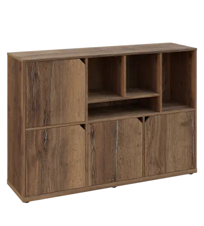 KU3-15DN4 P skříňka 4-dvéřová, niky, 1054x1522x400 mm, provedení pravé, dub halifax cínový