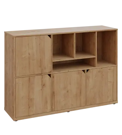 KU3-15DN4 P skříňka 4-dvéřová, niky, 1054x1522x400 mm, provedení pravé, dub lite