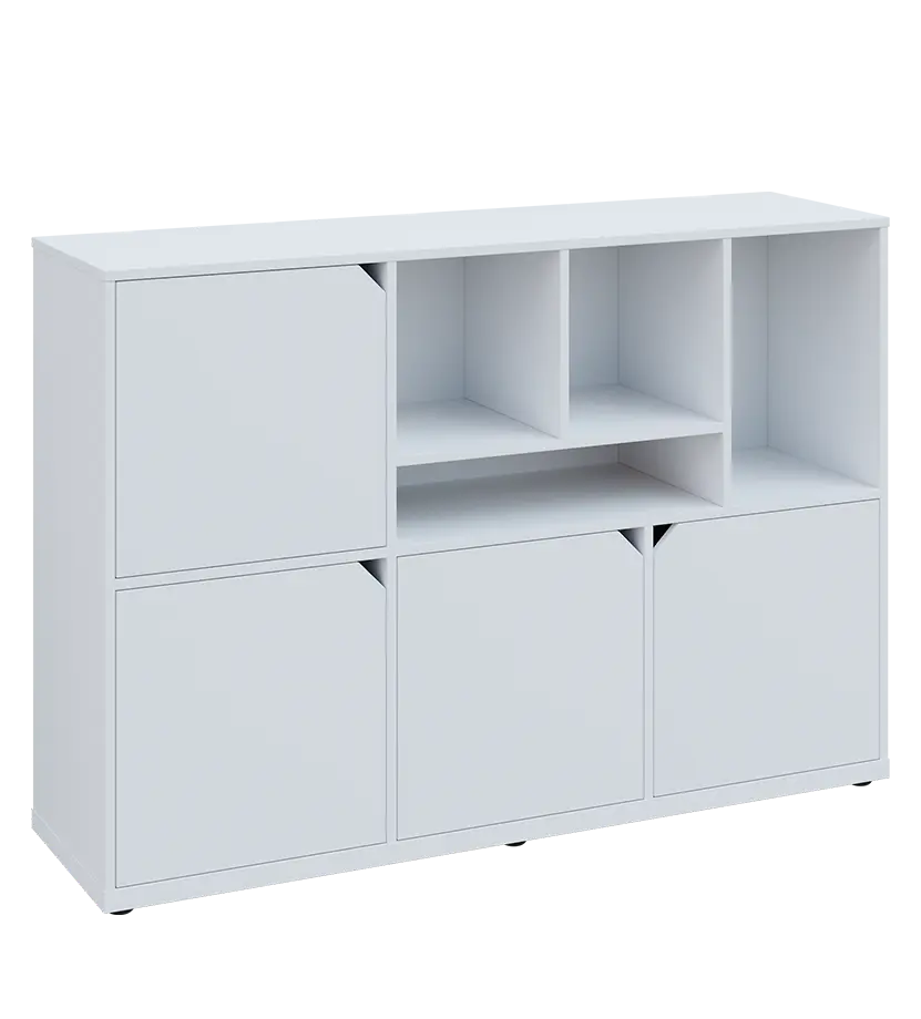 KU3-15DN4 P skříňka 4-dvéřová, niky, 1054x1522x400 mm, provedení pravé, bílá