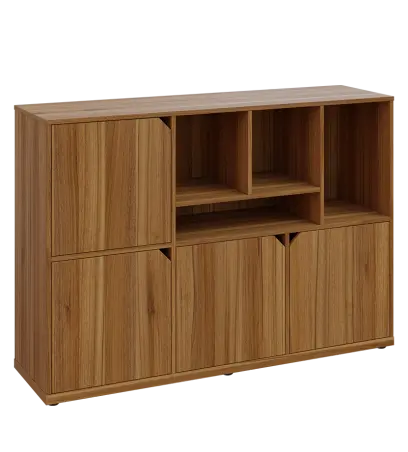 KU3-15DN4 P skříňka 4-dvéřová, niky, 1054x1522x400 mm, provedení pravé, ořech světlý