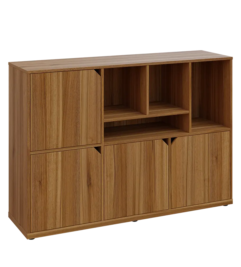 KU3-15DN4 P skříňka 4-dvéřová, niky, 1054x1522x400 mm, provedení pravé, ořech světlý