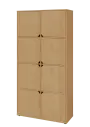 KU6-10D L skříň vysoká 8-dvéřová, 2053x1022x400 mm, provedení levé, javor horský