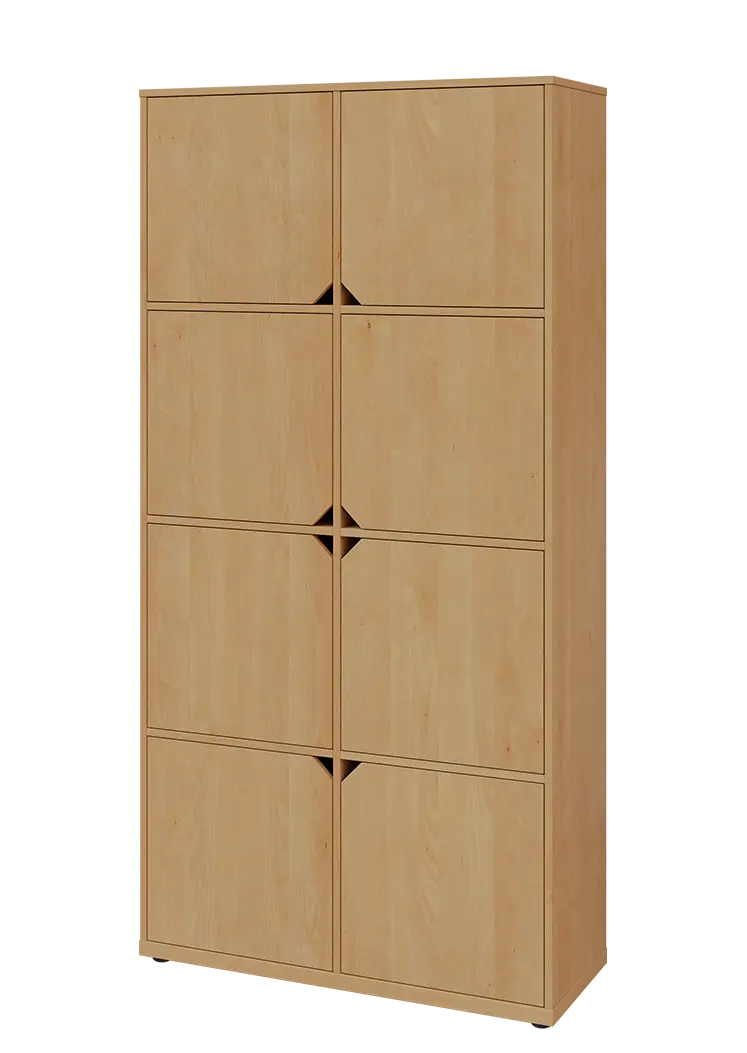 KU6-10D L skříň vysoká 8-dvéřová, 2053x1022x400 mm, provedení levé, javor horský