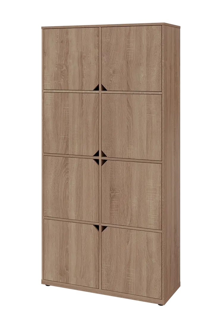 KU6-10D L skříň vysoká 8-dvéřová, 2053x1022x400 mm, provedení levé, dub bardolino