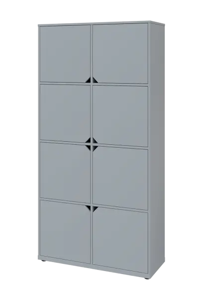 KU6-10D L skříň vysoká 8-dvéřová, 2053x1022x400 mm, provedení levé, šedá