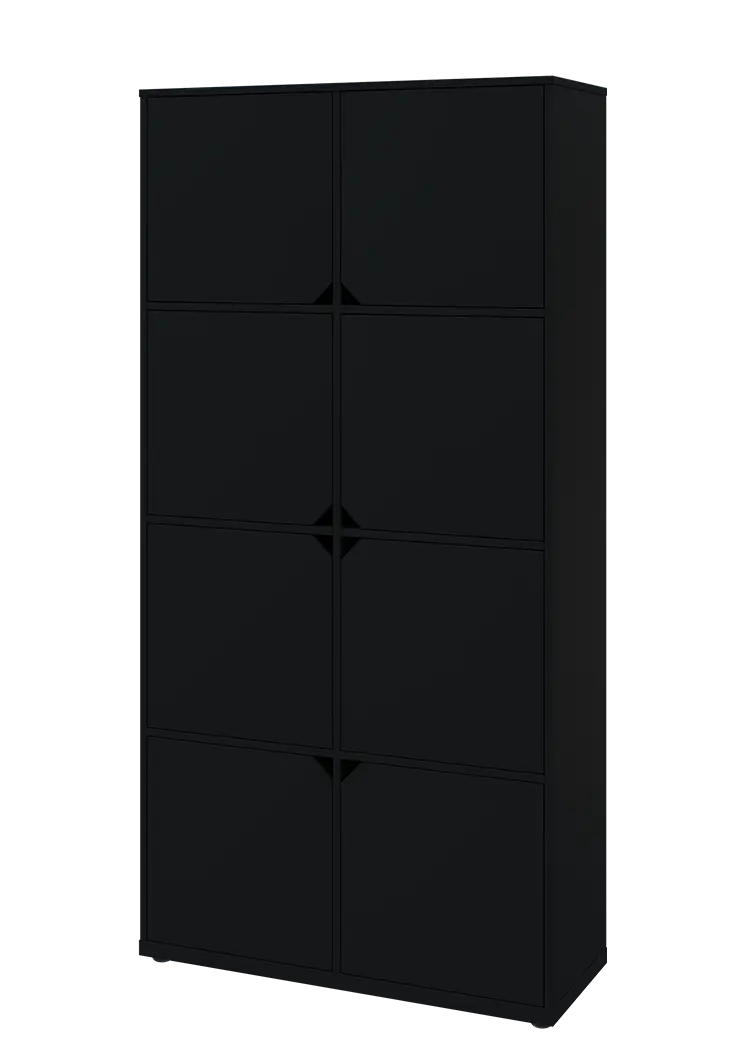 KU6-10D L skříň vysoká 8-dvéřová, 2053x1022x400 mm, provedení levé, černá