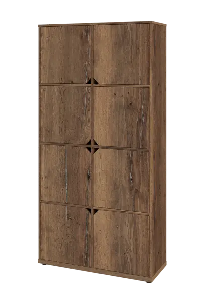 KU6-10D L skříň vysoká 8-dvéřová, 2053x1022x400 mm, provedení levé, dub halifax cínový