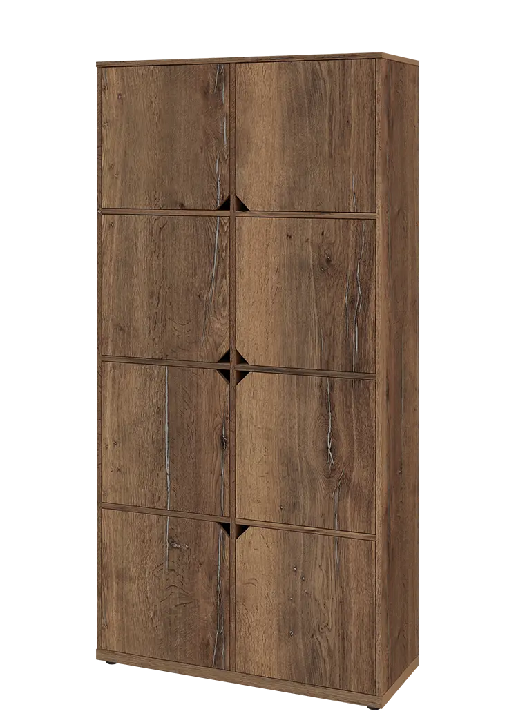 KU6-10D L skříň vysoká 8-dvéřová, 2053x1022x400 mm, provedení levé, dub halifax cínový