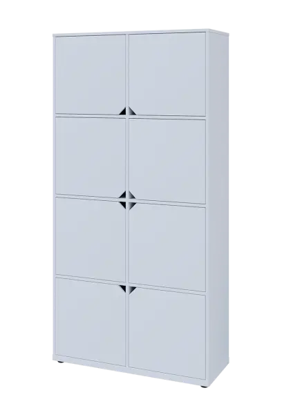 KU6-10D L skříň vysoká 8-dvéřová, 2053x1022x400 mm, provedení levé, bílá sněžná