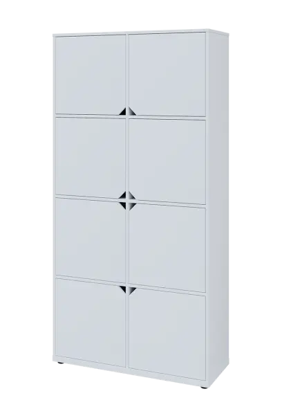 KU6-10D L skříň vysoká 8-dvéřová, 2053x1022x400 mm, provedení levé, bílá