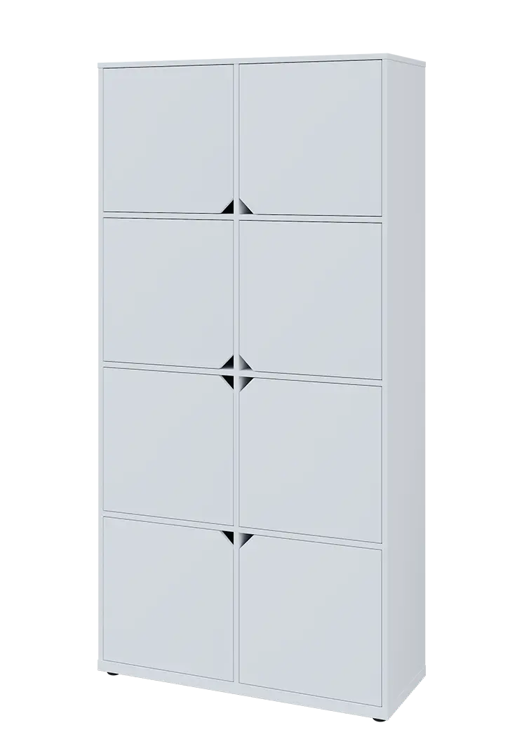 KU6-10D L skříň vysoká 8-dvéřová, 2053x1022x400 mm, provedení levé, bílá