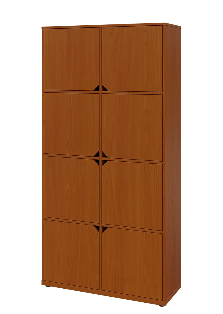 KU6-10D L skříň vysoká 8-dvéřová, 2053x1022x400 mm, provedení levé, třešeň šumavská