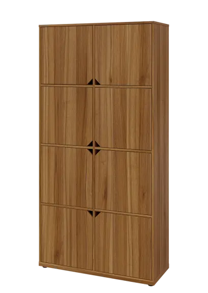 KU6-10D L skříň vysoká 8-dvéřová, 2053x1022x400 mm, provedení levé, ořech světlý