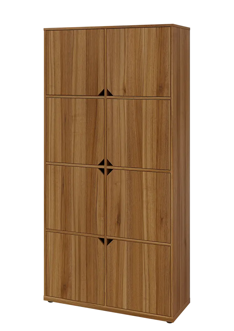 KU6-10D L skříň vysoká 8-dvéřová, 2053x1022x400 mm, provedení levé, ořech světlý