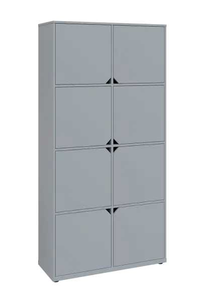 KU6-10D P skříň vysoká 8-dvéřová, 2053x1022x400 mm, provedení pravé, šedá