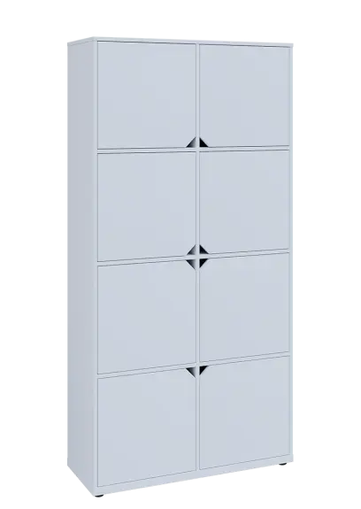 KU6-10D P skříň vysoká 8-dvéřová, 2053x1022x400 mm, provedení pravé, bílá sněžná