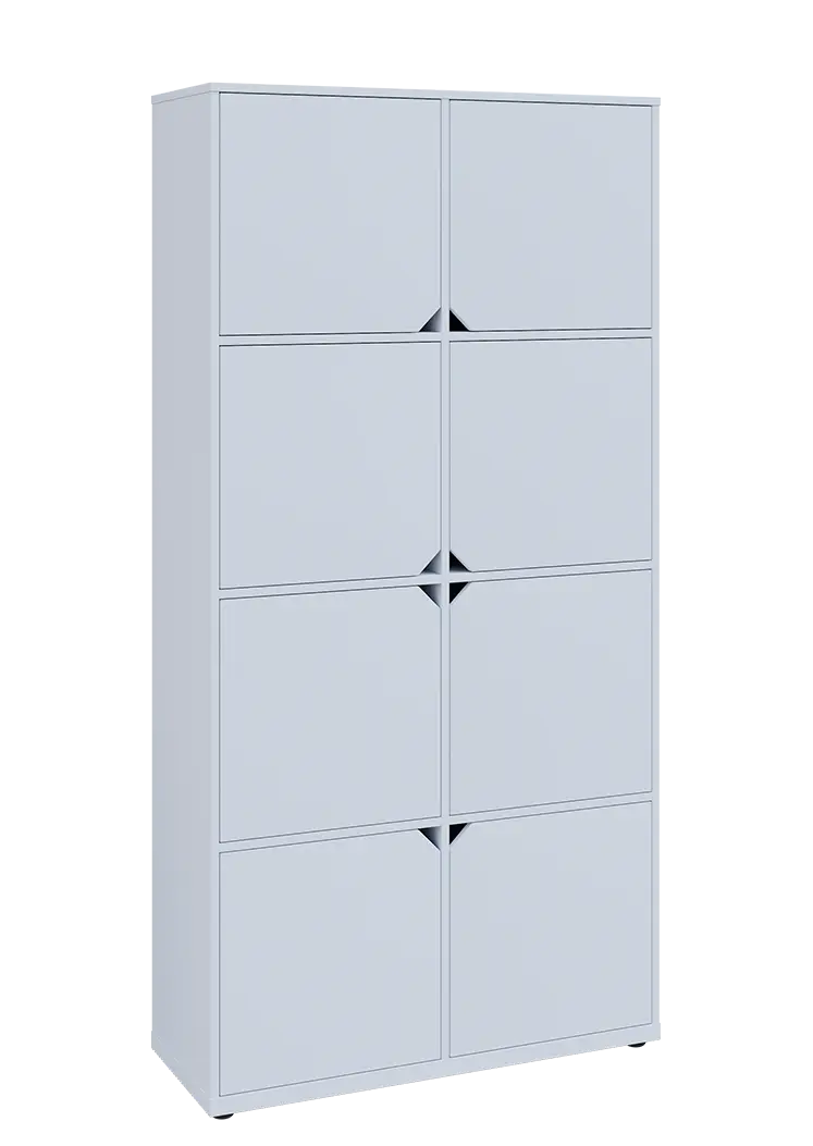 KU6-10D P skříň vysoká 8-dvéřová, 2053x1022x400 mm, provedení pravé, bílá sněžná